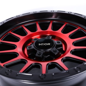 Jantes tout-terrain forgées HTOR 16x8.5 17x9.5 18x10 pouces 6x139.7, noir rouge fraisé, compatibles avec Titan Frontier GX460 Patrol Armada QX80 - Product Image 6