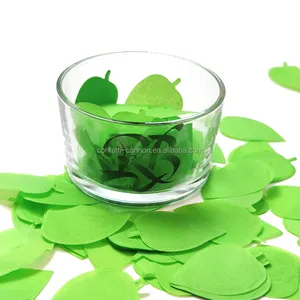 Grünes blatt-förmiges konfetti flammdichtes seidenpapier leuchtfarbene konfetti für party benutzerdefinierte form