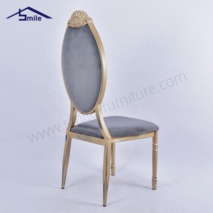 Nhung vải kim loại đồ nội thất khách sạn sử dụng ghế ăn sang trọng vải nhung Stackable tiệc cưới ghế - Product Image 4