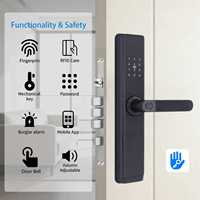 Cerradura Inteligente Electrónica con Huella Dactilar, Contraseña, Tarjeta, Anti-Robo, Wi-Fi, App TT Lock, Cilindro Grado C