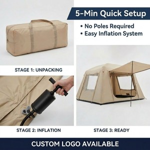 Tenda Gonfiabile da Esterno per Gruppi 12mq 300D Oxford 3x4x2m con Doppia Porta e Finestra sul Tetto, <span class=keywords><strong>Casa</strong></span> Glamping, Vendita all'Ingrosso - Product Image 4