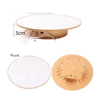 Support de présentation rotatif électrique doré de 25 cm avec miroir pour tête de mannequin, plateau tournant pour salon de coiffure