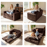 Canapé modulaire convertible moderne deux places confortable et extensible, pouf avec rembourrage en mousse compressée sous vide pour salon et hôtel