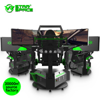 Cockpit de Simulation de Course Rig Complet 3 Écrans Jeux d'Arcade Simulateur de Voiture de Course Full Motion 6 DDL Nouveauté VR Star Space