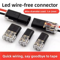 Bloc de jonction rapide D2 en cuivre 8A, connecteur LED sans fil et sans soudure, type interchangeable 2P double fil
