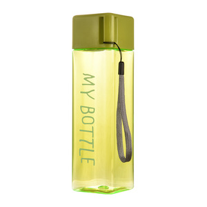 Bouteille d'eau en plastique carrée avec cordon, anti-fuite, design MY BOTTLE, pour les sports de plein air, l'école, les voyages et l'hydratation quotidienne - Product Image 3