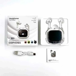透明液晶全彩屏耳塞入耳式TWS ANC有源噪声消除ENC触摸控制无线耳机 - Product Image 6