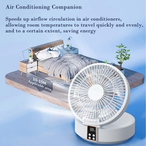 Portable Rechargeable LED <b>Light</b> USB Desk Fan 120° Rotation Great for Bedrooms Kids' Study Rooms Remote Mini Air Cooler for - Product Image 3