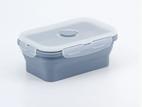 Boîte à lunch japonaise pliable en silicone écologique avec compartiments chauffables, couvercle en PP, grande capacité, stockage alimentaire durable