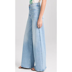 <span class=keywords><strong>Mum</strong></span> Trendy Light Blue Wash Loose Wide Leg Denim Pants Premium Cotton Female Baggy Jeans Vintage Oversized Women's Jeans - Product Image 5