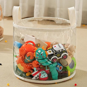 2025 stile coreano impermeabile trasparente scaffali <span class=keywords><strong>per</strong></span> libri di stoccaggio giocattoli Organizer Tpu chiaro cesto portaoggetti pieghevole con manici - Product Image 1