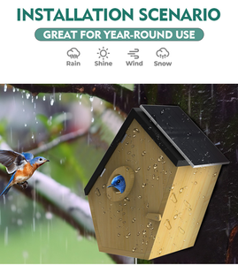 Maison d'oiseau intelligente mangeoire caméra 5MP HD sans fil extérieur maison d'oiseau en bois Wifi avec - Product Image 3