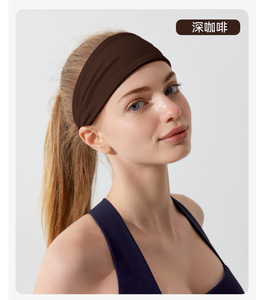 Diadema Deportiva Elástica <span class=keywords><strong>de</strong></span> Nailon para Mujer, Absorbente <span class=keywords><strong>de</strong></span> Sudor, Antideslizante, para Correr, Fitness, Yoga, Cuatro Estaciones, Borde Ancho - Product Image 4