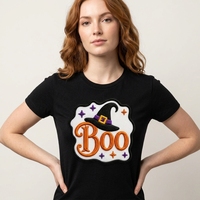 Prix de gros : Patchs brodés thermocollants et appliques à repasser, motif 'Happy Halloween Boo', pour vêtements de fêtes