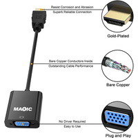 Cable Adaptador HDMI Macho a VGA Hembra 1080P en Oferta, Adaptador HDMI a VGA Sin Audio