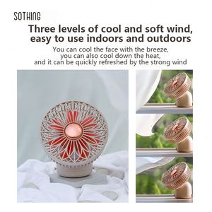 Mijia Sothing colgante montado en la pared de escritorio de mano portátil recargable Mini pequeño cabezal móvil ventilador eléctrico silencioso - Product Image 5