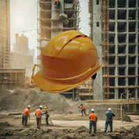 Casque de sécurité ABS pour réglage du bouton et trou d'air casques de sécurité pour chantiers de construction vente en gros
