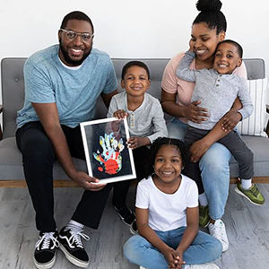 Trasparente cornice fai da te per la famiglia con stampa a mano multicolore del bambino ricordo ecologico fatto a mano Souvenir - Product Image 6