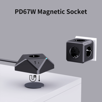 Multi PD67W Charge rapide Câble de rallonge magnétique avec multiprise USB