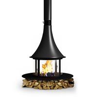 Chimenea Suspendida Personalizada con Llama Simulada, Modelo Electrónico Atomizador, Humidificador Decorativo para Sala de Estar, Estilo Platillo Volador