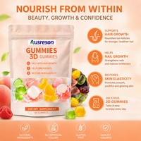 Bonbons gélifiés 3D OEM à l'extrait de créatine et de shilajit, supplément sportif enrichi en vitamine C, ginseng Panax et Ashwagandha KSM-66