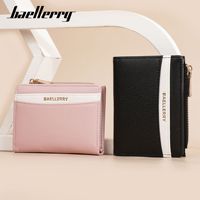 Dompet Kulit Wanita Anti-RFID Baellerry, Dompet Lipat Kulit PU Wanita dengan Banyak Slot Kartu, Dompet Mini Kecil untuk Wanita dan Gadis