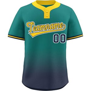 Maillot de baseball unisexe personnalisé à dégradé, boutonné, anti-humidité, avec nom, numéro et logo d'équipe sublimés - Product Image 1