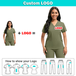 Uniforme médical chirurgical personnalisé avec logo, en spandex et polyester, unisexe, pour médecins, infirmières, salons de beauté, soins de la peau - Product Image 2