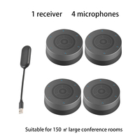 Système de conférence sans fil YVCBOX avec haut-parleur en chaîne, kit de 4 microphones omnidirectionnels en cascade pour grandes salles de réunion
