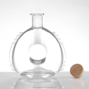 Bouteille en verre cristallin sans plomb haut de gamme, forme goutte concave, pour spiritueux (Whisky, Brandy, XO, Vodka, <span class=keywords><strong>Tequila</strong></span>). - Product Image 1