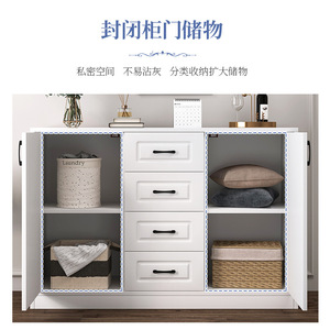 Living Room Cabinet White <b>Storage</b> Sideboard <b>With</b> <b>Drawers</b> And Doors For Home Organization - Product Image 4