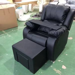 Modern Pink PU Leather Massage Chair with Legrest and Built-In Headrest for Salon or Living Room Use - Product Image 1