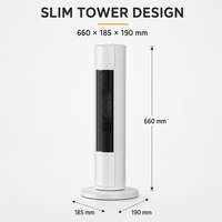 Radiateur tour oscillant mécanique mince à trois réglages de chaleur, pour grandes surfaces intérieures, sur pied, commande en gros à faible MOQ pour les distributeurs