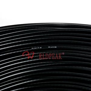 Câble coaxial flexible RG174 <span class=keywords><strong>RG174U</strong></span> à faible perte de veste en PVC noir pour assemblages de câbles en queue de cochon d'antenne d'angle 3G 4G LTE - Product Image 1