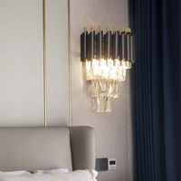 Applique murale moderne en cristal de luxe doré ampoules LED E14 pour chambre salon étude luminaires pour la maison