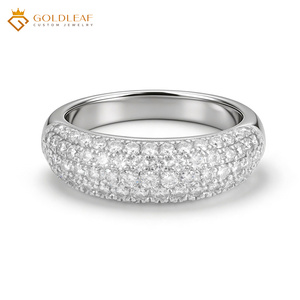 Goldleafgem Custom 925 Sterling Silver Classic Eternity Band Moissanite <b>Diamond</b> <b>Ring</b> Fine Jewelry Gift for Women - Product Image 1