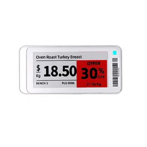 ブルートゥース2.1インチスマートデジタル価格ラベル値札スーパーマーケット用電子棚ラベル電子ペーパー