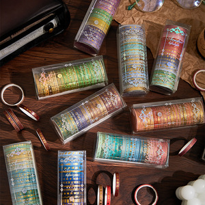 ชุดเทป Washi แถบสีบรอนซ์และกระดาษบางใหม่สติกเกอร์ตกแต่งด้วยมือแบบสร้างสรรค์20ม้วน - Product Image 1