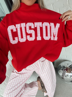 Sweat-shirt à col montant pour femme, personnalisé, de haute qualité, avec logo brodé et appliqué DTG, coupe ample et oversize, en molleton.