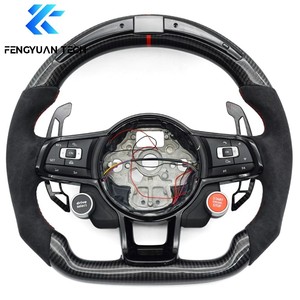 Volante de Fibra de Carbono Forjado Personalizado para Volkswagen VW Led Mk7 GTI Golf R VW 17 St Jetta con Palancas de Cambio <span class=keywords><strong>Gli</strong></span> Mpi R400 2016 - Product Image 1
