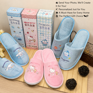 Chaussons d'intérieur en EVA doublés, à motif de dessin animé, à bout fermé, antidérapants, en polyester, pour toutes les saisons - Product Image 1