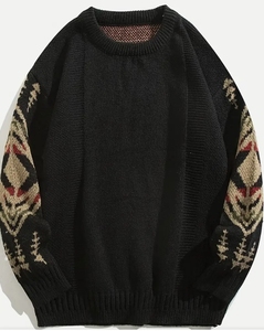 Suéter térmico de lana extra grande al por mayor, suéter de punto grueso de Cachemira suelto de calle personalizado para hombre - Product Image 2