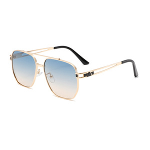 Men's Metal Double Bridge Sunglasses UV400 <b>Large</b> <b>Frame</b> Fashionable Trendy Style - Product Image 3