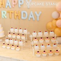 Étagère de présentation portable en acrylique multifonction à 3 niveaux détachable transparente personnalisée, montage facile pour figurines et cupcakes