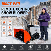 Souffleuse à neige compacte de 100 cm de large à démarrage électrique, à essence, télécommandée, pour l'élimination de la neige sur les allées de jardin