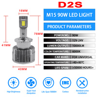 CAR-REFINE Ampoule de phare de voiture universelle 12V Super Lumineuse Série D 160W D1S/R HID vers LED, puce CSP 6500K, Canbus, Faisceau 1:1