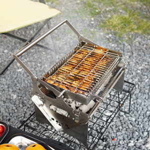 Parrilla Giratoria de Carbón para Barbacoa, para Campismo y Picnic al Aire Libre, 360 Grados °   Parrilla Giratoria de Acero Inoxidable para Barbacoa - Product Image 4