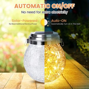 20 LEDs para jardim ao ar livre à prova d'água pendurados em vidro com bolas de vidro para pedreiros e luzes solares decorativas - Product Image 2