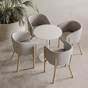Ensemble table et chaises de réception de bureau rondes, modernes, compactes et luxueuses, de fabrication OEM, pour discussions professionnelles - Product Image 3