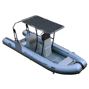 Bateau pneumatique semi-rigide à coque en aluminium en V profond de 17,7 pieds RIB540 Orca/Hypalon/PVC avec moteur - Product Image 5